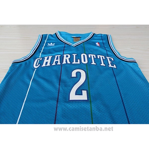 Camiseta Charlotte Hornets Larry Johnson #2 Retro Azul